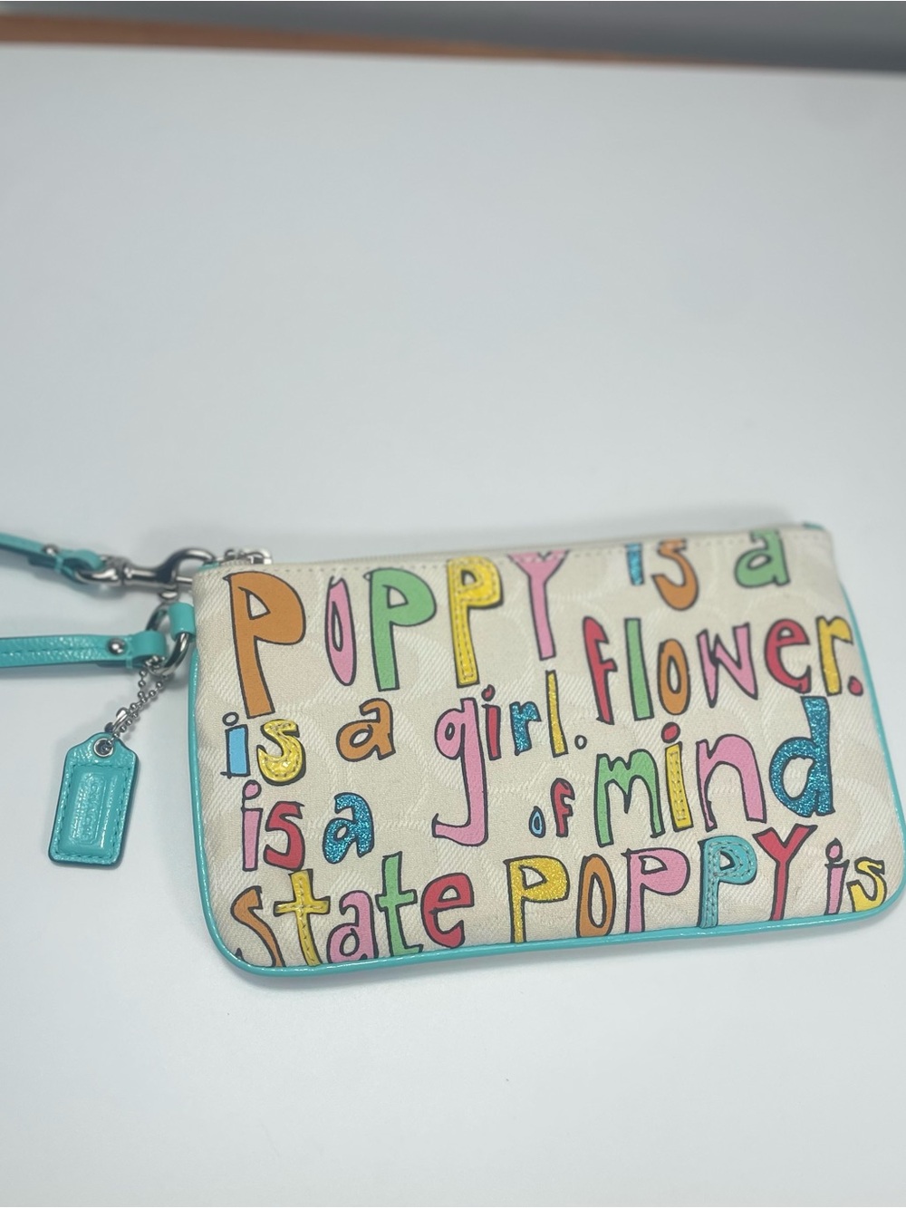 Coach Poppy is Love Wristlet Multicolored RARE EUC - Picture 7 of 13